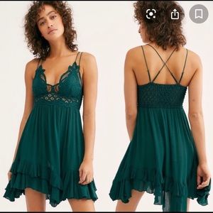 Free People Adella Hunter Green Dress